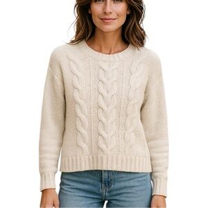 002 American Eagle Outfitters Cream Cable Knit Sweater